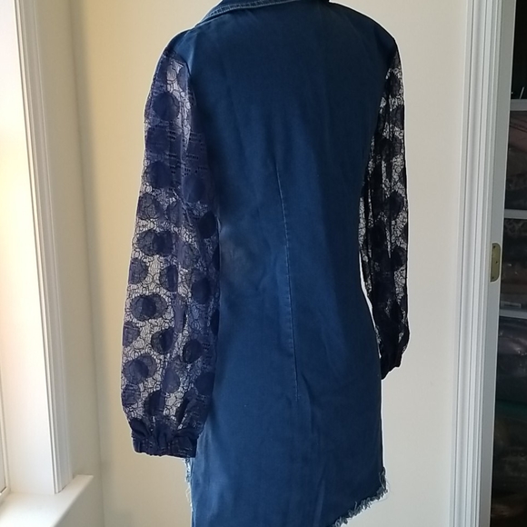 Vicky and Lucas 🌠Dark Blue Denim Distressed Dress - Picture 10 of 12